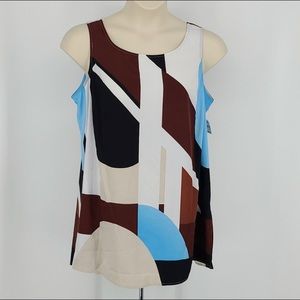 Alfani Womens Plus Printed Shell Tunic Top